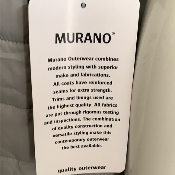 Murano Gray Front Zip Quilted Front Flannel Back Vest w/Navy Trim on Collar - Picture 8 of 13